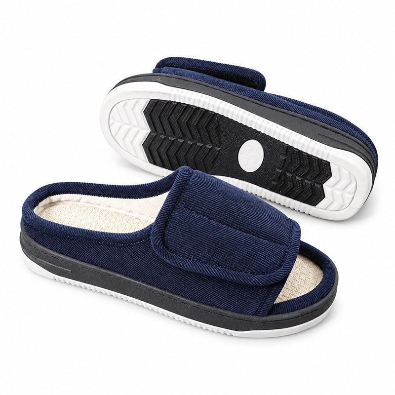 Orthopedic Extra Wide Warm Slippers with Arch Support, Adjustable Unisex Fit