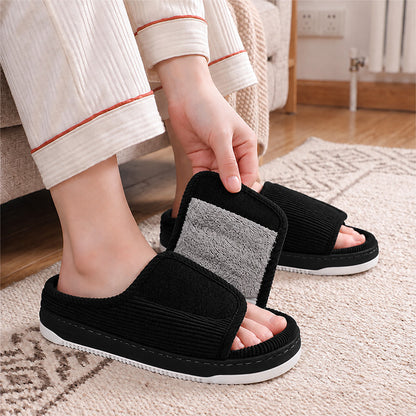 Orthopedic Extra Wide Warm Slippers with Arch Support, Adjustable Unisex Fit