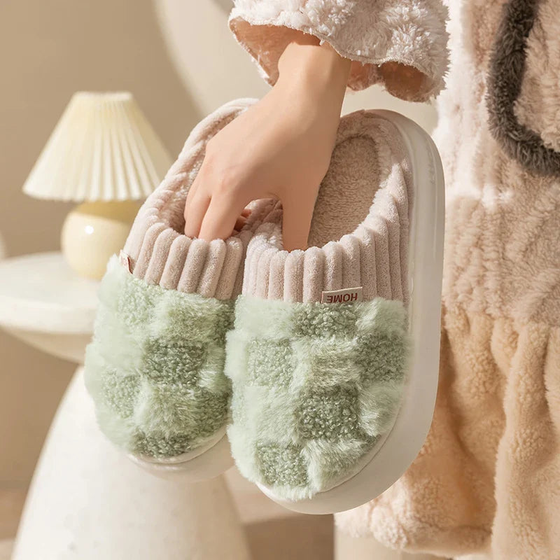 Unisex Cozy Plush Slippers–Non Slip Indoor House Shoes Wide Fit