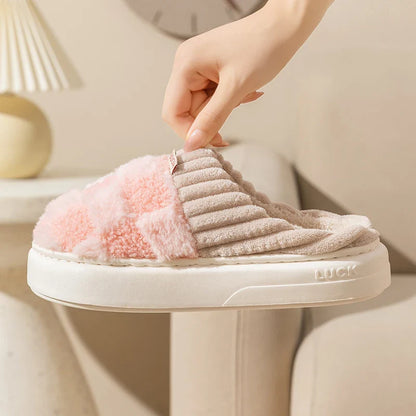 Unisex Cozy Plush Slippers–Non Slip Indoor House Shoes Wide Fit