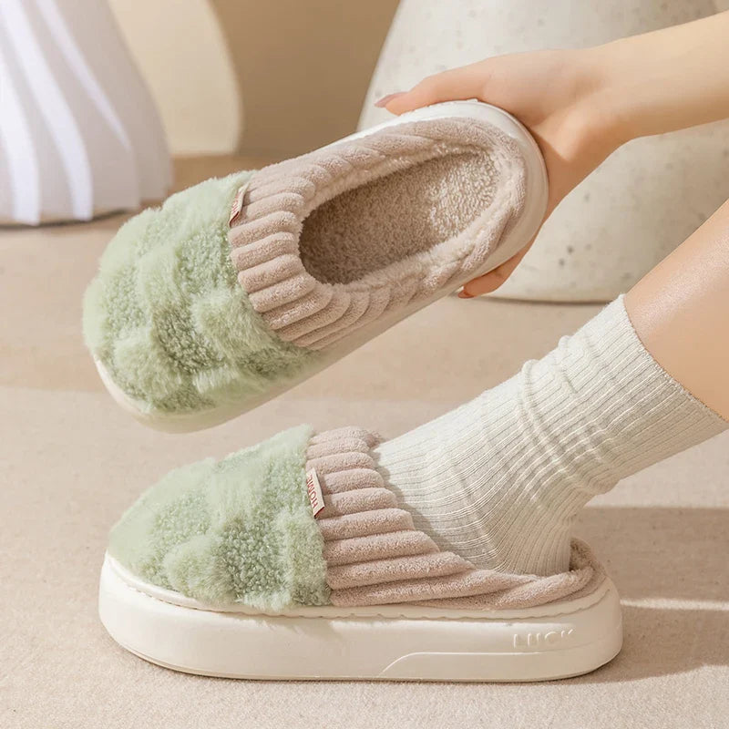 Unisex Cozy Plush Slippers–Non Slip Indoor House Shoes Wide Fit