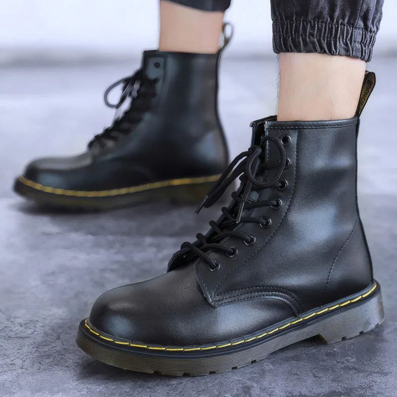 Unisex waterproof combat boots in Black product view