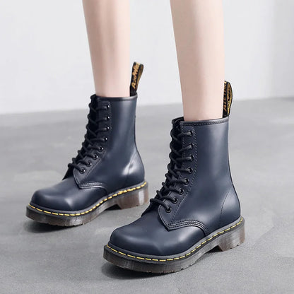 Unisex waterproof combat boots in Blue-Warm Lined product view