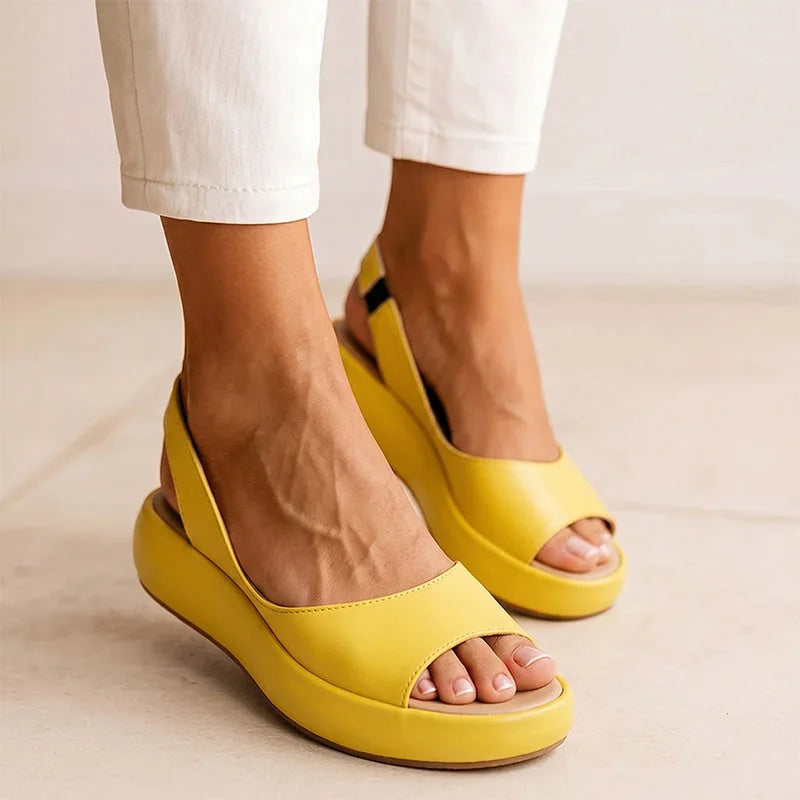 Women's sandals shown on foot