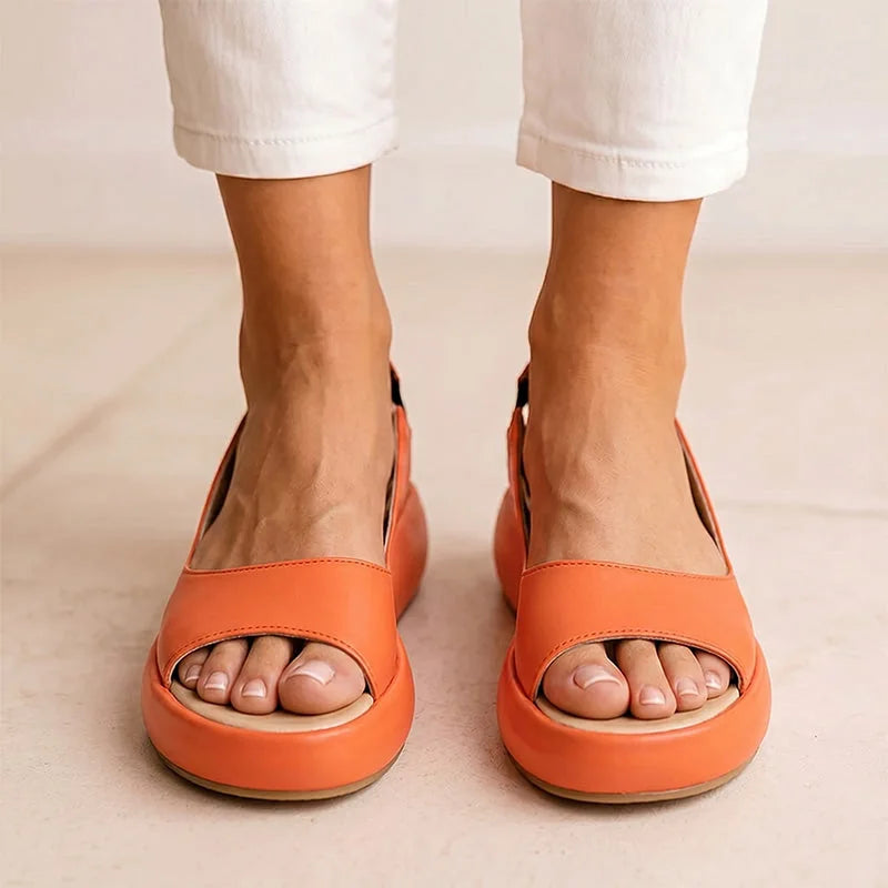 Women's sandals shown on foot