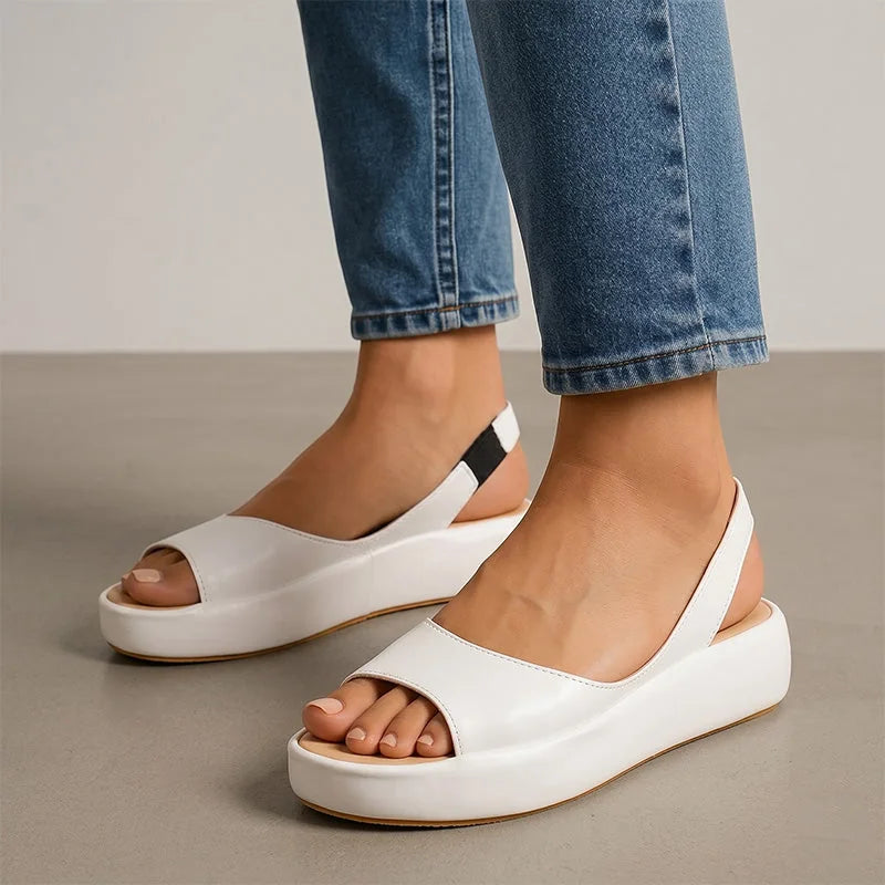 Women's sandals shown on foot