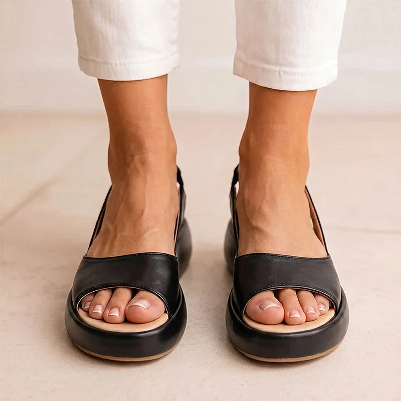 Women's sandals shown on foot