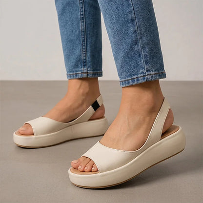 Women's sandals shown on foot