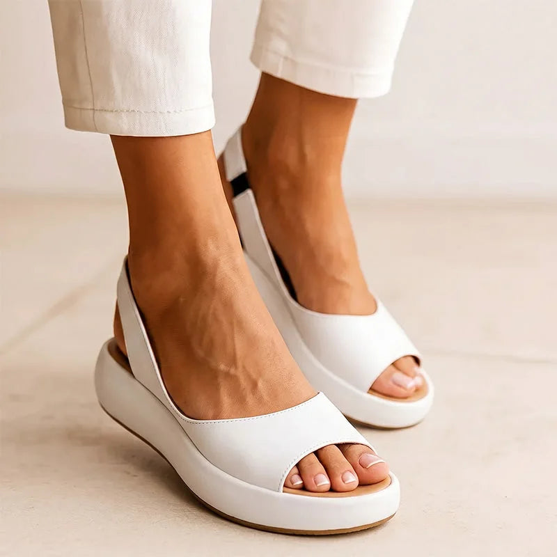 Women's sandals shown on foot