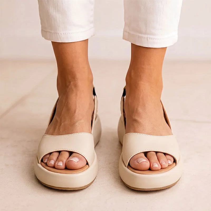 Women's sandals shown on foot