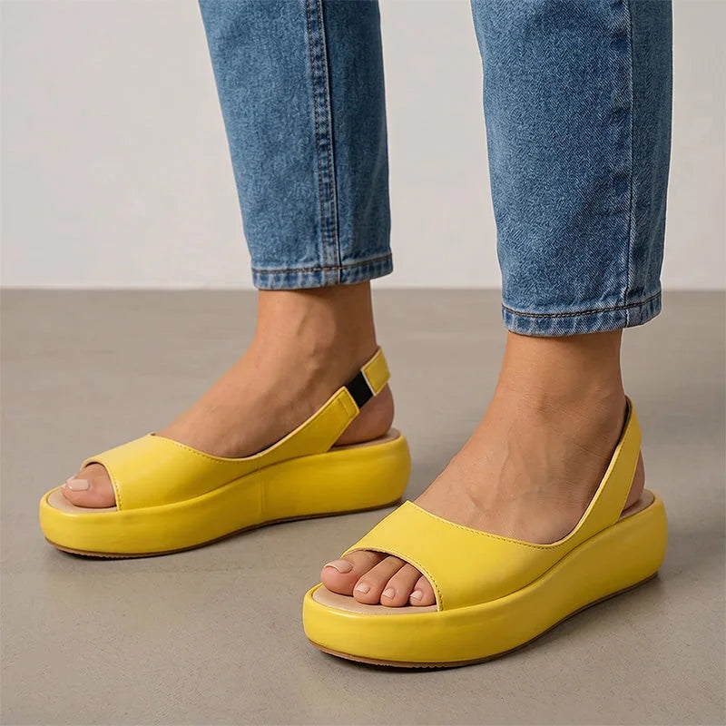 Women's sandals shown on foot