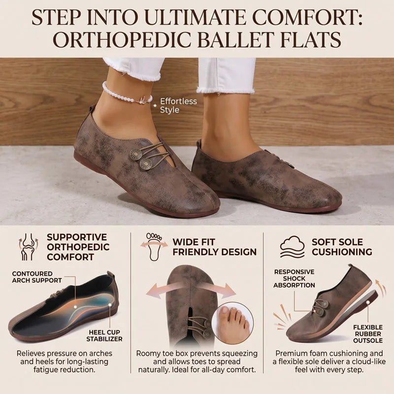 Women's ballet flats product information graphic